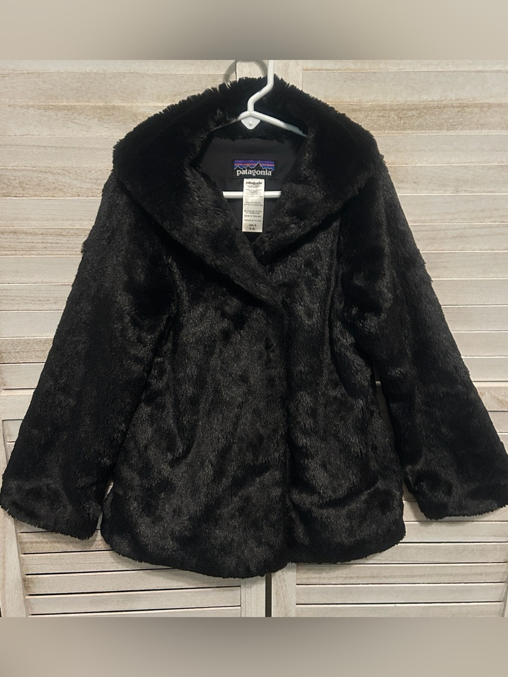 Patagonia Girls Pelage Faux Fur Plush Jacket /Coat Size 8